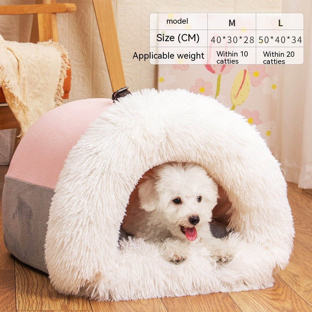 🐶✨ Fluffy Finds Presents: CozySplice™ Portable Pet Nest – Warm, Plush & Moisture-Proof Bed for Cats & Dogs