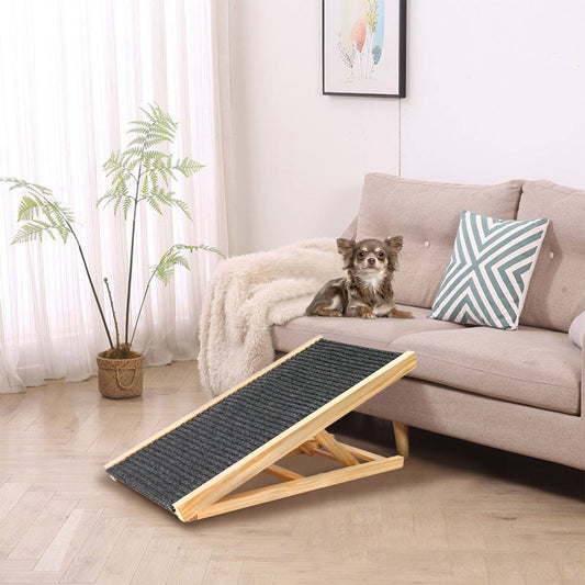 🐶✨ Fluffy Finds Presents: Solid Wood Adjustable Dog Ladder Sofa