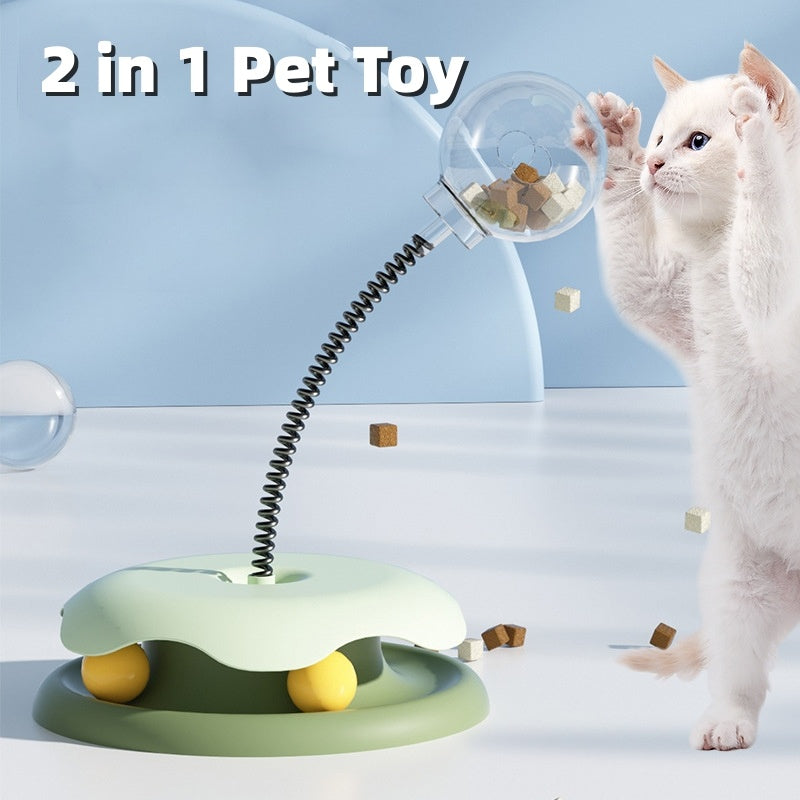 🐶✨ Fluffy Finds Presents: Interactive 2-in-1 Turntable & Ball Toy for Small Pets