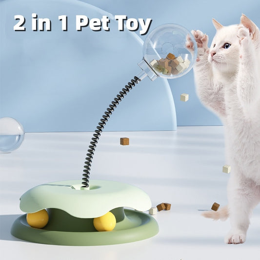 🐶✨ Fluffy Finds Presents: Interactive 2-in-1 Turntable & Ball Toy for Small Pets