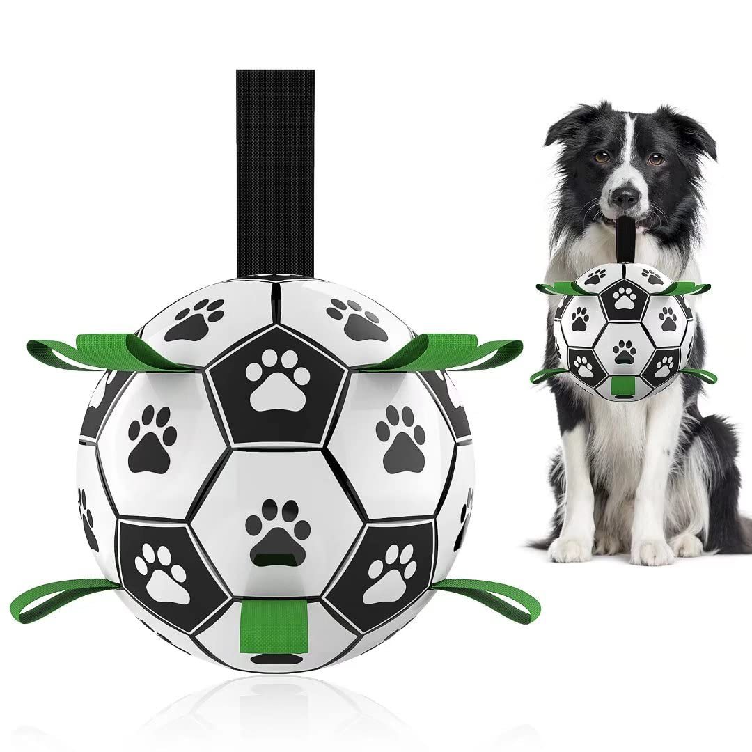 🐶✨ Fluffy Finds Presents: Interactive Dog Football Toy Soccer Ball Inflated Training Toy For Dogs Outdoor Border Collie Balls For Large Dogs Pet Supplies