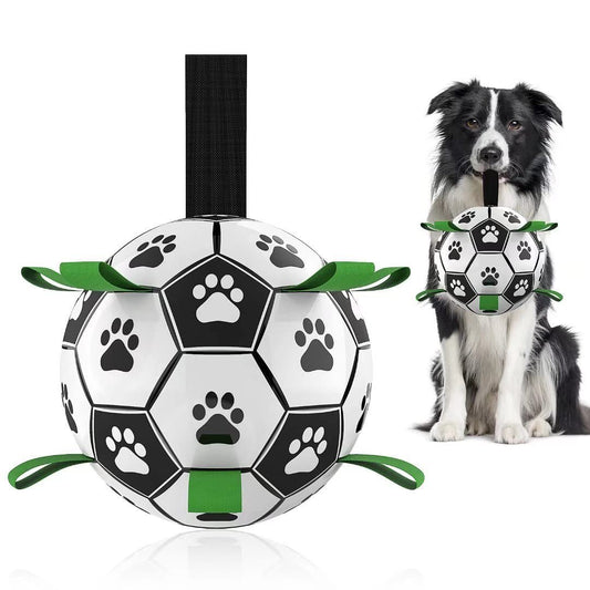 🐶✨ Fluffy Finds Presents: Interactive Dog Football Toy Soccer Ball Inflated Training Toy For Dogs Outdoor Border Collie Balls For Large Dogs Pet Supplies