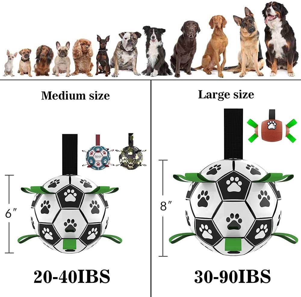 🐶✨ Fluffy Finds Presents: Interactive Dog Football Toy Soccer Ball Inflated Training Toy For Dogs Outdoor Border Collie Balls For Large Dogs Pet Supplies