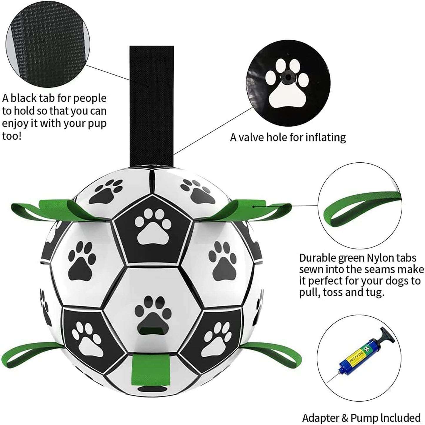 🐶✨ Fluffy Finds Presents: Interactive Dog Football Toy Soccer Ball Inflated Training Toy For Dogs Outdoor Border Collie Balls For Large Dogs Pet Supplies