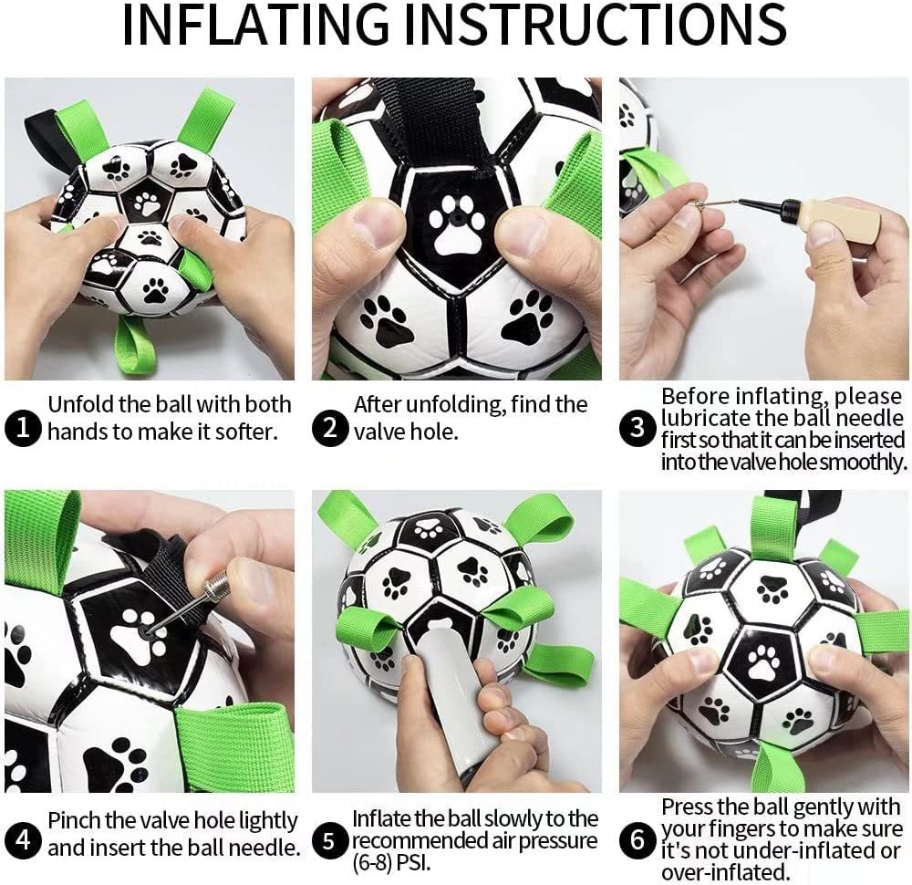 🐶✨ Fluffy Finds Presents: Interactive Dog Football Toy Soccer Ball Inflated Training Toy For Dogs Outdoor Border Collie Balls For Large Dogs Pet Supplies