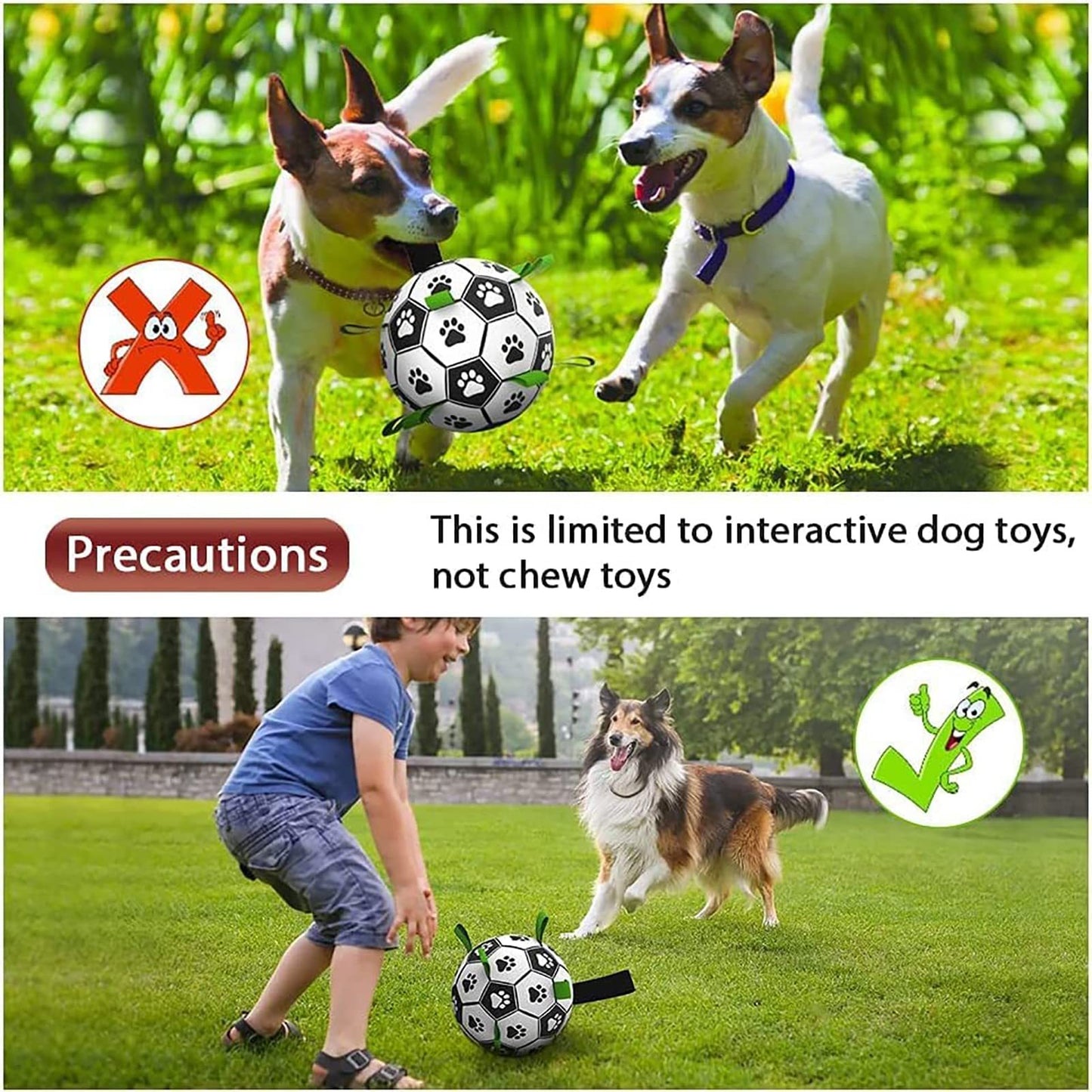 🐶✨ Fluffy Finds Presents: Interactive Dog Football Toy Soccer Ball Inflated Training Toy For Dogs Outdoor Border Collie Balls For Large Dogs Pet Supplies