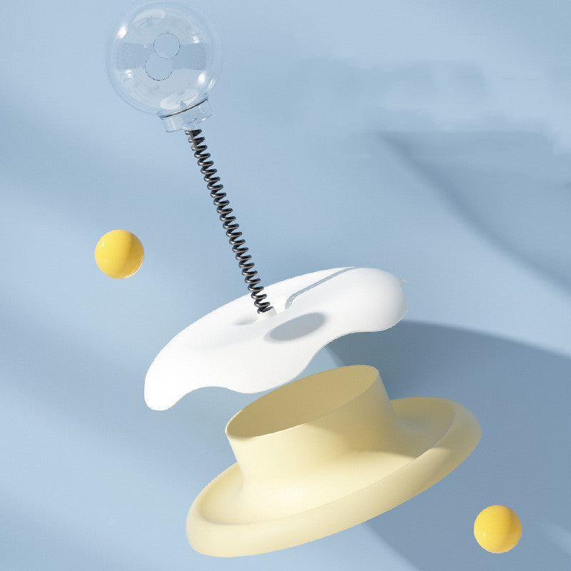 🐶✨ Fluffy Finds Presents: Interactive 2-in-1 Turntable & Ball Toy for Small Pets