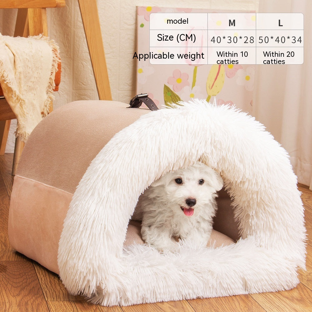 🐶✨ Fluffy Finds Presents: CozySplice™ Portable Pet Nest – Warm, Plush & Moisture-Proof Bed for Cats & Dogs