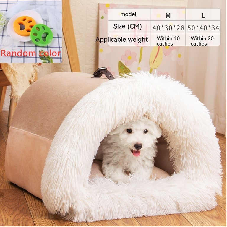 🐶✨ Fluffy Finds Presents: CozySplice™ Portable Pet Nest – Warm, Plush & Moisture-Proof Bed for Cats & Dogs