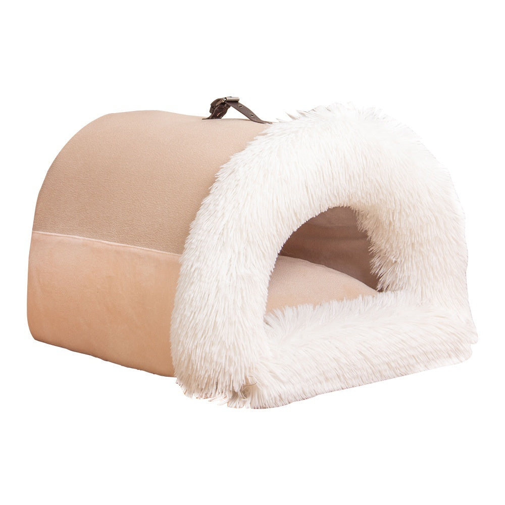 🐶✨ Fluffy Finds Presents: CozySplice™ Portable Pet Nest – Warm, Plush & Moisture-Proof Bed for Cats & Dogs