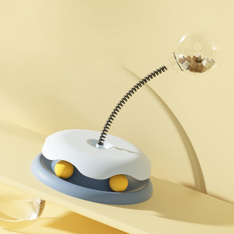 🐶✨ Fluffy Finds Presents: Interactive 2-in-1 Turntable & Ball Toy for Small Pets