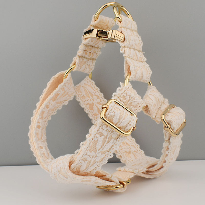 🐶✨ Fluffy Finds Presents: Leaf Lace Strap Gold Buckle Pet Supplies
