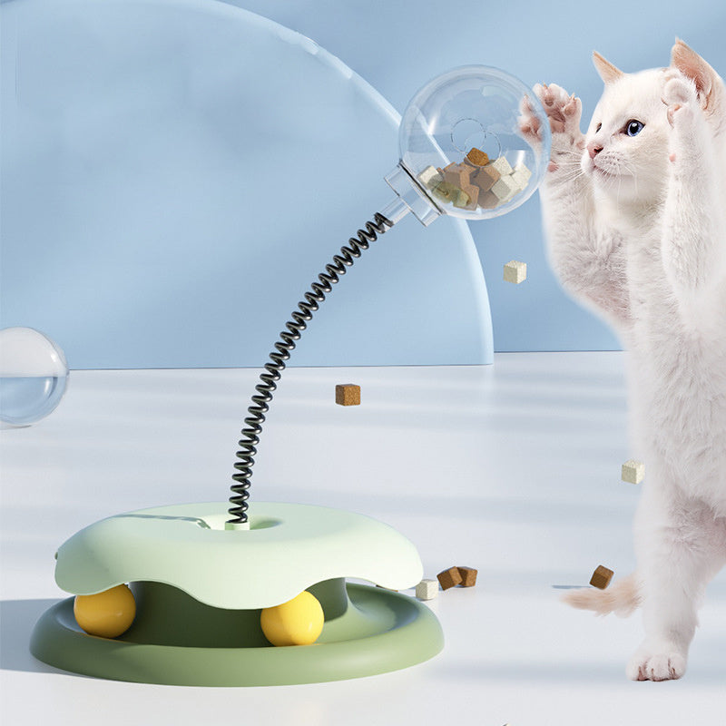 🐶✨ Fluffy Finds Presents: Interactive 2-in-1 Turntable & Ball Toy for Small Pets